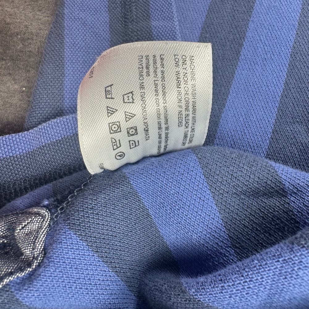 Brooks Brothers Mens XL Blue Striped Pique Polo Shirt Short Sleeve Golden Fleece - Picture 8 of 10